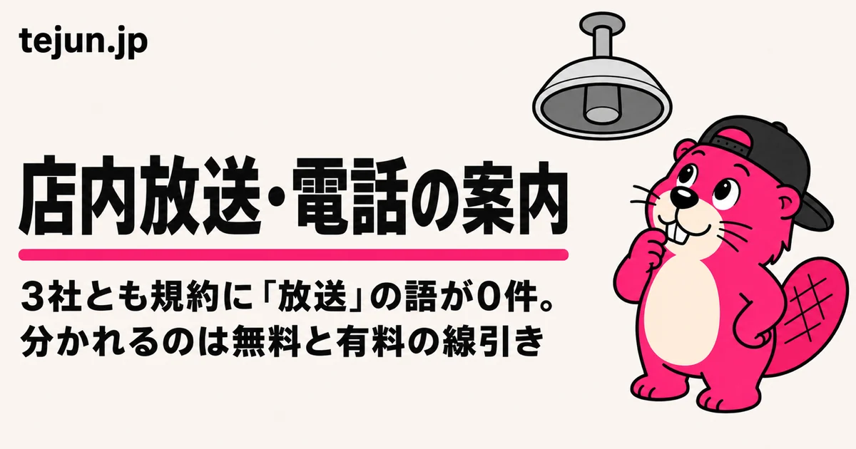 店内放送や電話の案内をAIの声で流したい｜3社の規約に「放送」は出てきません【2026年8月27日確認】